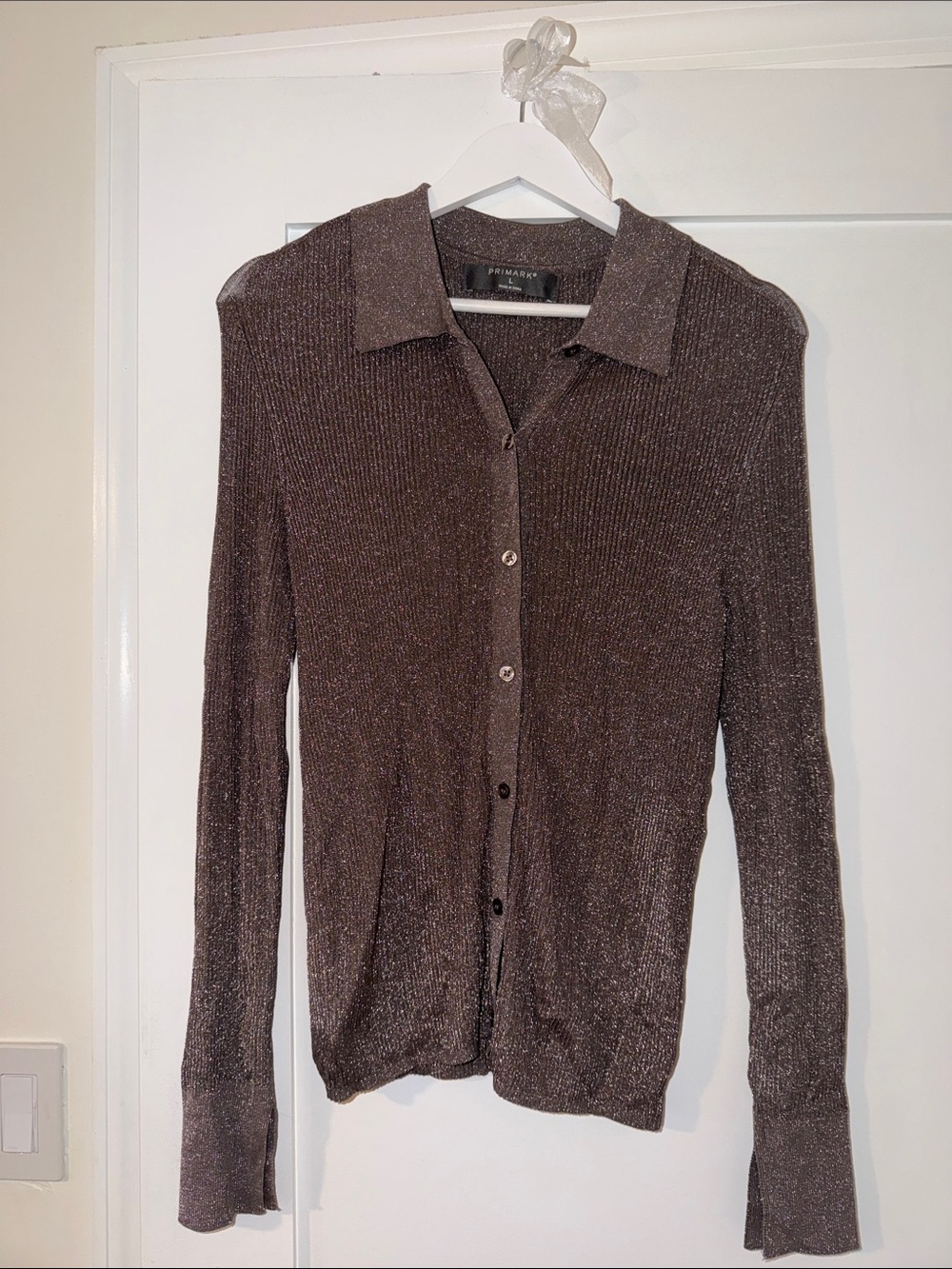 Primark Women's Shimmery Brown Button-Front Jacket